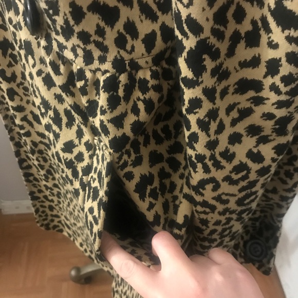 Leopard Animal Print Shawl Collar Jacket Size 16 - Picture 4 of 5